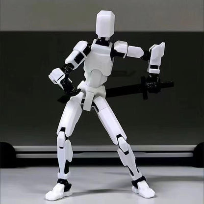 Titan13 Action Figure, Lucky Robot 13 Action Figure,3D Printed Multi-Jointed Movable Action Figures,Dummy Robot 13 Figure Creative Gifts for Kids Adults(White)