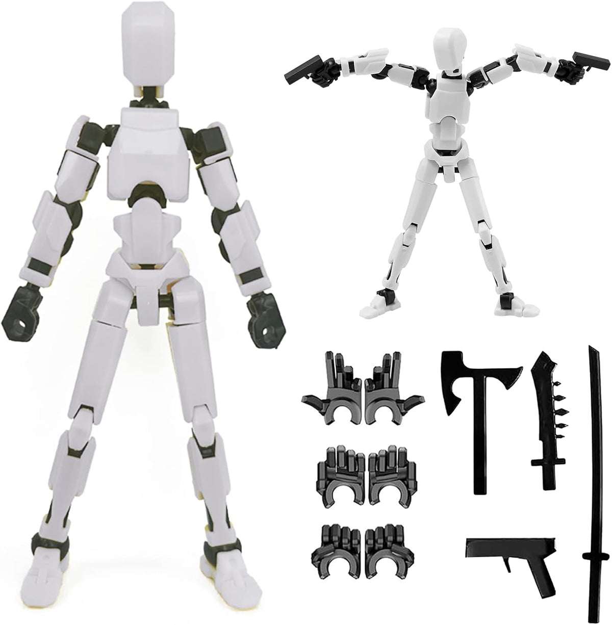 Titan13 Action Figure, Lucky Robot 13 Action Figure,3D Printed Multi-Jointed Movable Action Figures,Dummy Robot 13 Figure Creative Gifts for Kids Adults(White)