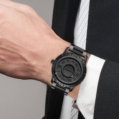 Men'S Watch Magnetic Floating Ball Pointer Roman Numerals Quartz Watches