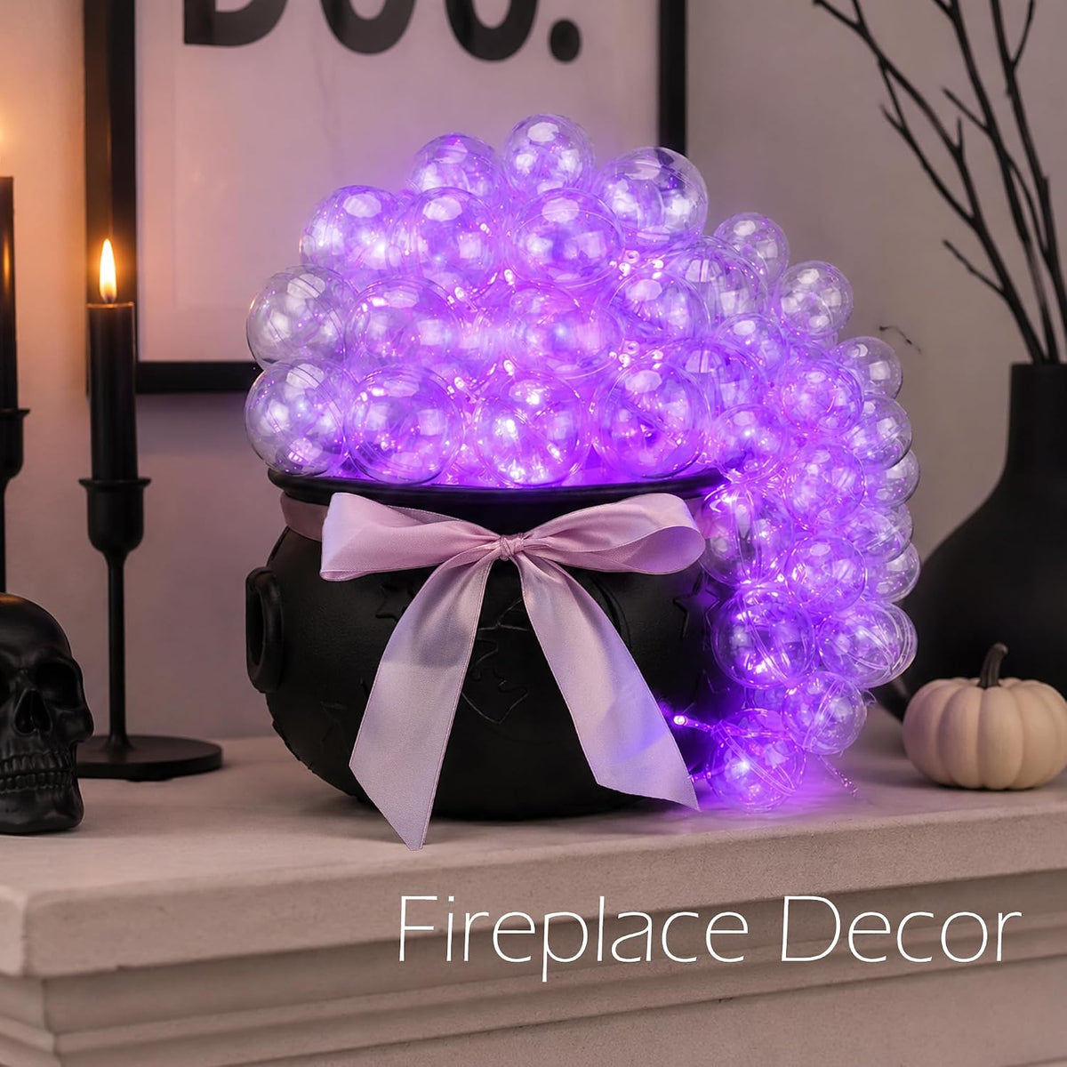 Halloween Decorations Indoor,Black Witches Cauldron,Halloween Party Decorations,Plastic Cauldron Pot,Bubble Witch Cauldron DIY Set for Kitchen Table Decor