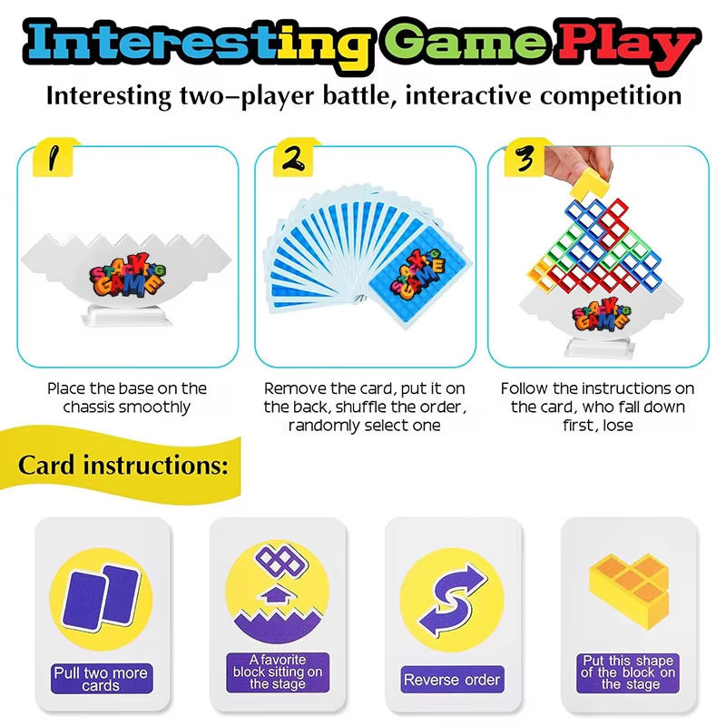 Puzzle Toy Tower Fun Balance Stacking Building Block Brick Board Game for Kids Adults Friends Team Dorm Family Night Party Games
